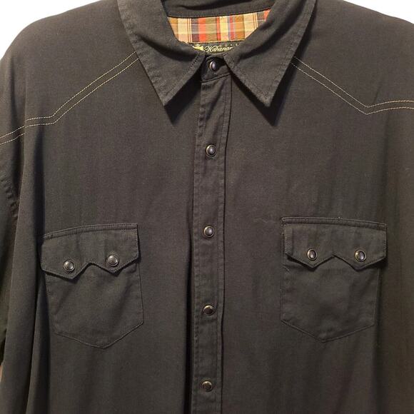 Duke Kahanamoku Men's Black Shirt Size L Snap Blk Buttons Bamboo Blend Surfer - Picture 7 of 7